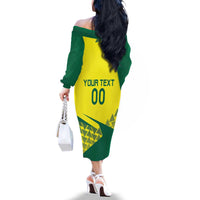 Custom Lithuania Volleyball Family Matching Off The Shoulder Long Sleeve Dress and Hawaiian Shirt Go Champion Sporty Style - Wonder Print Shop