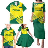 Custom Lithuania Volleyball Family Matching Puletasi and Hawaiian Shirt Go Champion Sporty Style - Wonder Print Shop