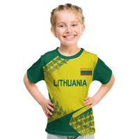 Custom Lithuania Volleyball Kid T Shirt Go Champion Sporty Style - Wonder Print Shop