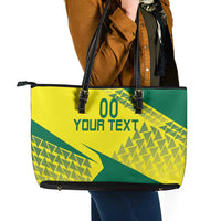 Custom Lithuania Volleyball Leather Tote Bag Go Champion Sporty Style - Wonder Print Shop