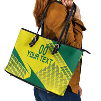 Custom Lithuania Volleyball Leather Tote Bag Go Champion Sporty Style - Wonder Print Shop