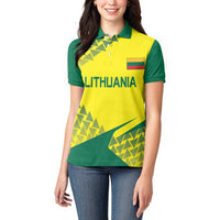 Custom Lithuania Volleyball Women Polo Shirt Go Champion Sporty Style - Wonder Print Shop