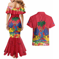 Haiti Independence Day Couples Matching Mermaid Dress and Hawaiian Shirt Le Marron Inconnu Unity Makes Strength - Wonder Print Shop
