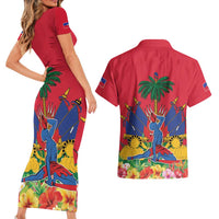 Haiti Independence Day Couples Matching Short Sleeve Bodycon Dress and Hawaiian Shirt Le Marron Inconnu Unity Makes Strength - Wonder Print Shop