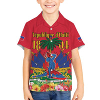 Haiti Independence Day Family Matching Long Sleeve Bodycon Dress and Hawaiian Shirt Le Marron Inconnu Unity Makes Strength - Wonder Print Shop