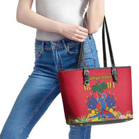 Haiti Independence Day Leather Tote Bag Le Marron Inconnu Unity Makes Strength - Wonder Print Shop