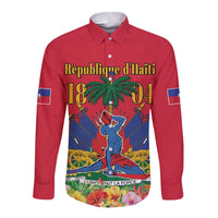Haiti Independence Day Long Sleeve Button Shirt Le Marron Inconnu Unity Makes Strength - Wonder Print Shop