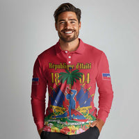 Haiti Independence Day Long Sleeve Polo Shirt Le Marron Inconnu Unity Makes Strength - Wonder Print Shop