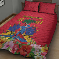 Haiti Independence Day Quilt Bed Set Le Marron Inconnu Unity Makes Strength - Wonder Print Shop