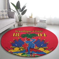 Haiti Independence Day Round Carpet Le Marron Inconnu Unity Makes Strength