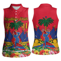 Haiti Independence Day Women Sleeveless Polo Shirt Le Marron Inconnu Unity Makes Strength - Wonder Print Shop