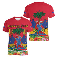 Haiti Independence Day Women V-Neck T-Shirt Le Marron Inconnu Unity Makes Strength - Wonder Print Shop