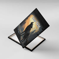 Personalized Estonia Canvas Wall Art Wolf Howling At The Moon - Wonder Print Shop
