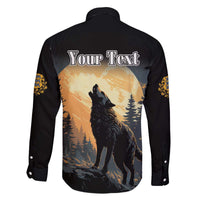 Personalized Estonia Family Matching Off The Shoulder Long Sleeve Dress and Hawaiian Shirt Wolf Howling At The Moon - Wonder Print Shop