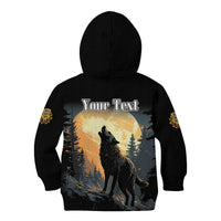 Personalized Estonia Kid Hoodie Wolf Howling At The Moon - Wonder Print Shop