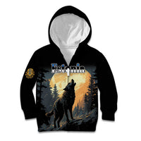 Personalized Estonia Kid Hoodie Wolf Howling At The Moon - Wonder Print Shop