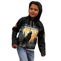 Personalized Estonia Kid Hoodie Wolf Howling At The Moon - Wonder Print Shop