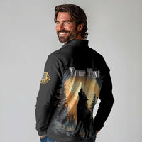 Personalized Estonia Long Sleeve Polo Shirt Wolf Howling At The Moon - Wonder Print Shop