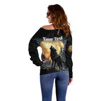 Personalized Estonia Off Shoulder Sweater Wolf Howling At The Moon - Wonder Print Shop
