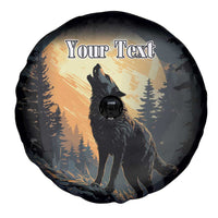 Personalized Estonia Spare Tire Cover Wolf Howling At The Moon - Wonder Print Shop