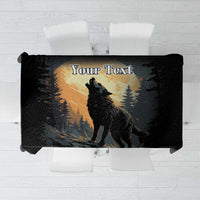 Personalized Estonia Tablecloth Wolf Howling At The Moon - Wonder Print Shop