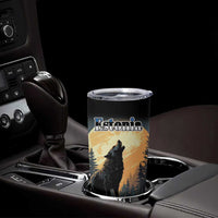 Personalized Estonia Tumbler Cup Wolf Howling At The Moon - Wonder Print Shop