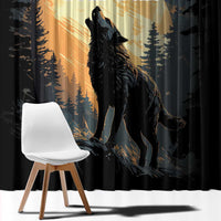 Personalized Estonia Window Curtain Wolf Howling At The Moon - Wonder Print Shop