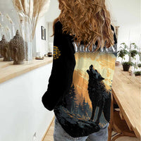 Personalized Estonia Women Casual Shirt Wolf Howling At The Moon - Wonder Print Shop