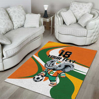 Custom Ivory Coast Football Area Rug Les Elephants Mascot - Wonder Print Shop