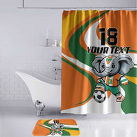 Custom Ivory Coast Football Bathroom Set Les Elephants Mascot - Wonder Print Shop