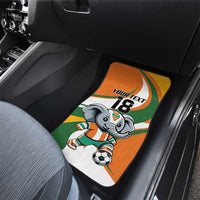 Custom Ivory Coast Football Car Mats Les Elephants Mascot - Wonder Print Shop