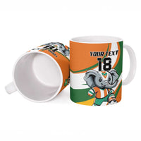 Custom Ivory Coast Football Ceramic Mug Les Elephants Mascot - Wonder Print Shop