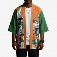 Custom Ivory Coast Football Kimono Les Elephants Mascot - Wonder Print Shop
