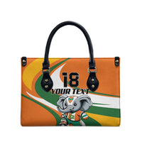 Custom Ivory Coast Football Leather Bag Les Elephants Mascot - Wonder Print Shop