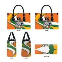 Custom Ivory Coast Football Leather Bag Les Elephants Mascot - Wonder Print Shop