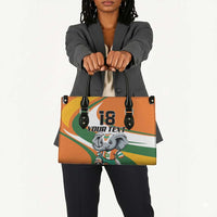 Custom Ivory Coast Football Leather Bag Les Elephants Mascot - Wonder Print Shop