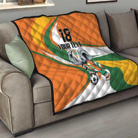 Custom Ivory Coast Football Quilt Les Elephants Mascot - Wonder Print Shop
