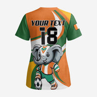 Custom Ivory Coast Football Scrub Top Les Elephants Mascot - Wonder Print Shop