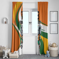 Custom Ivory Coast Football Window Curtain Les Elephants Mascot - Wonder Print Shop