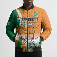 Custom Ivory Coast Football Bomber Puffer Jacket Les Elephants Spirit - Wonder Print Shop