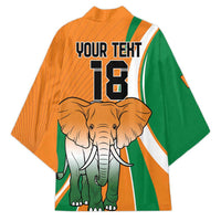 Custom Ivory Coast Football Kimono Les Elephants Spirit - Wonder Print Shop