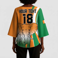 Custom Ivory Coast Football Kimono Sleeve Blouse Les Elephants Spirit - Wonder Print Shop