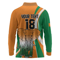Custom Ivory Coast Football Long Sleeve Polo Shirt Les Elephants Spirit - Wonder Print Shop