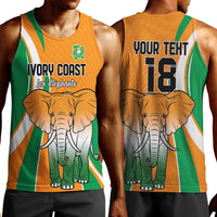 Custom Ivory Coast Football Men Tank Top Les Elephants Spirit - Wonder Print Shop