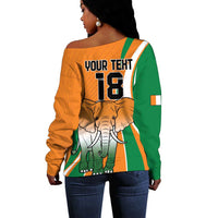 Custom Ivory Coast Football Off Shoulder Sweater Les Elephants Spirit - Wonder Print Shop