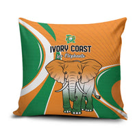 Ivory Coast Football Pillow Cover Les Elephants Spirit - Wonder Print Shop
