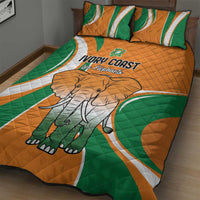 Ivory Coast Football Quilt Bed Set Les Elephants Spirit - Wonder Print Shop