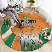 Ivory Coast Football Round Carpet Les Elephants Spirit - Wonder Print Shop