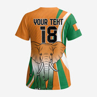 Custom Ivory Coast Football Scrub Top Les Elephants Spirit - Wonder Print Shop