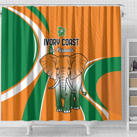 Ivory Coast Football Shower Curtain Les Elephants Spirit - Wonder Print Shop